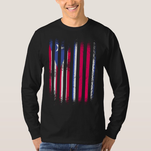 Puerto Rico Flag Costa Rica Grown Country Flags St T-Shirt (Front)
