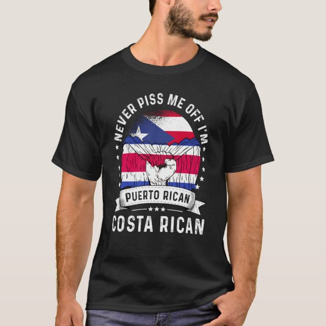Puerto Rico Flag Costa Rica Grown Humor Pride T-Shirt (Front)