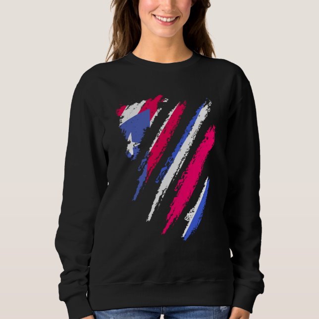 Puerto Rico Flag Costa Rica Grown Patriot Country  Sweatshirt (Front)