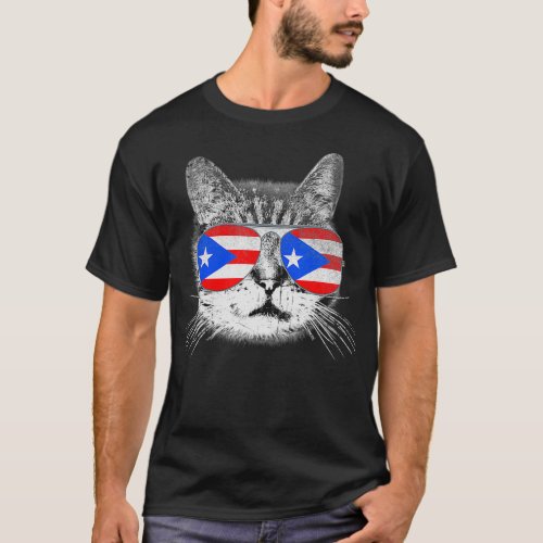 Puerto Rico Flag Country Roots Cat Lover Pride Gif T_Shirt
