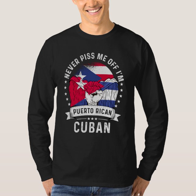 Puerto Rico Flag Cuba Grown Humor Pride T-Shirt (Front)