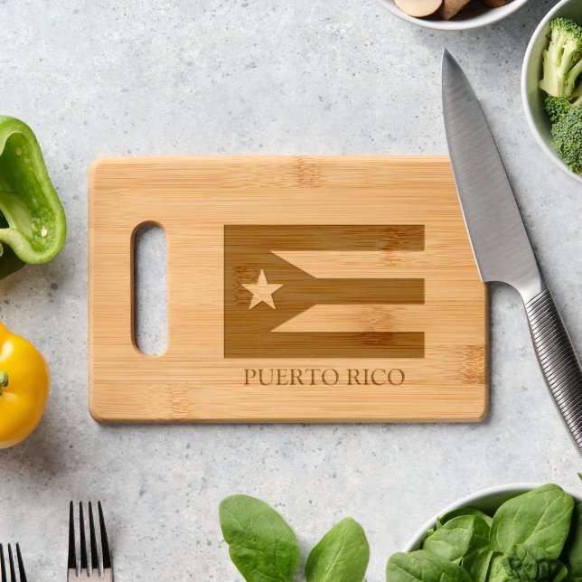 Puerto Rico flag custom Engraved Cutting Board (Kitchen Counter)