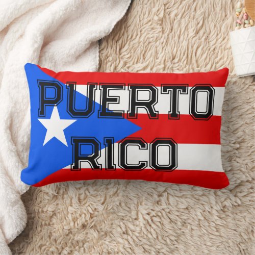 Puerto Rico flag custom lumbar throw pillow