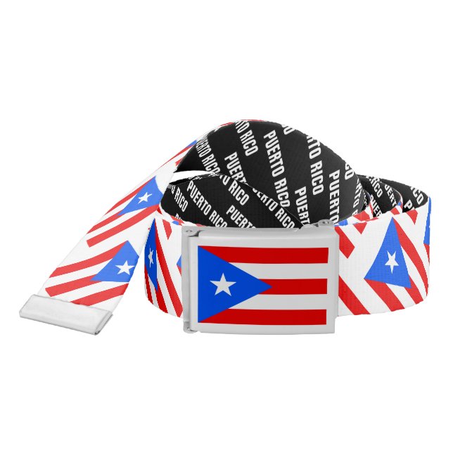 Puerto Rico flag custom reversible buckle belt (Snake)