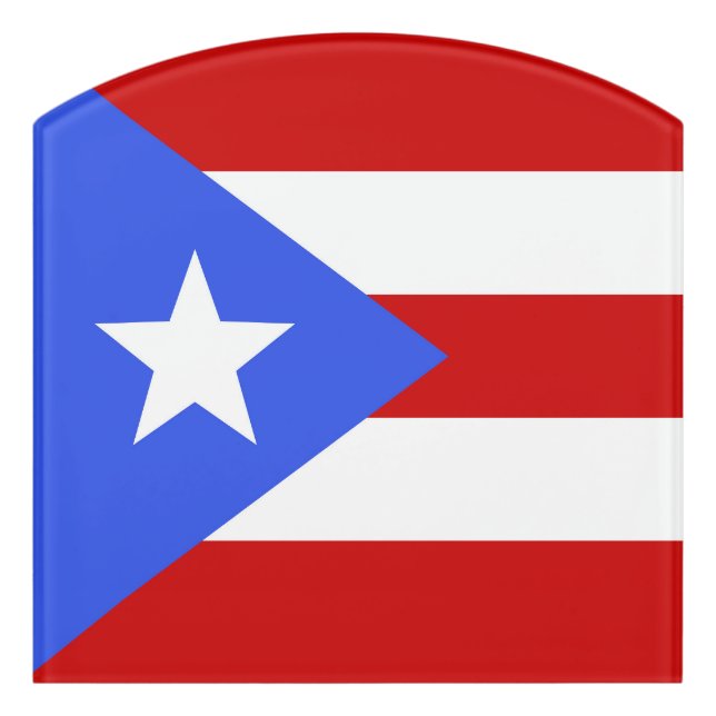 Puerto Rico flag Door Sign (Contour Front)