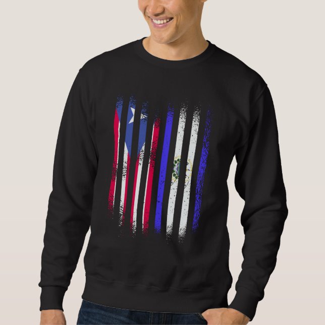 Puerto Rico Flag El Salvador Grown Country Flags S Sweatshirt (Front)