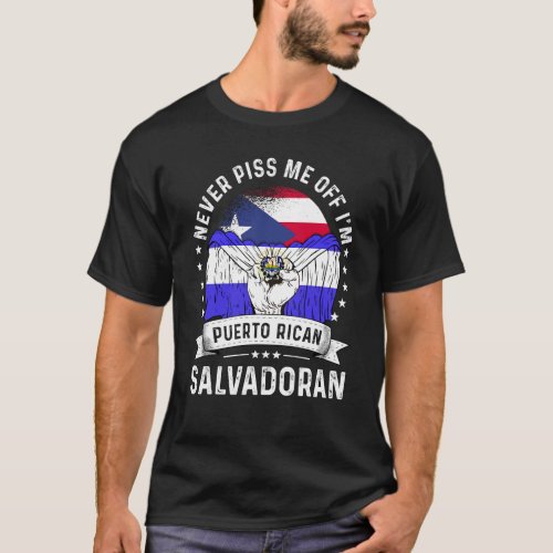 Puerto Rico Flag El Salvador Grown Humor Pride T_Shirt