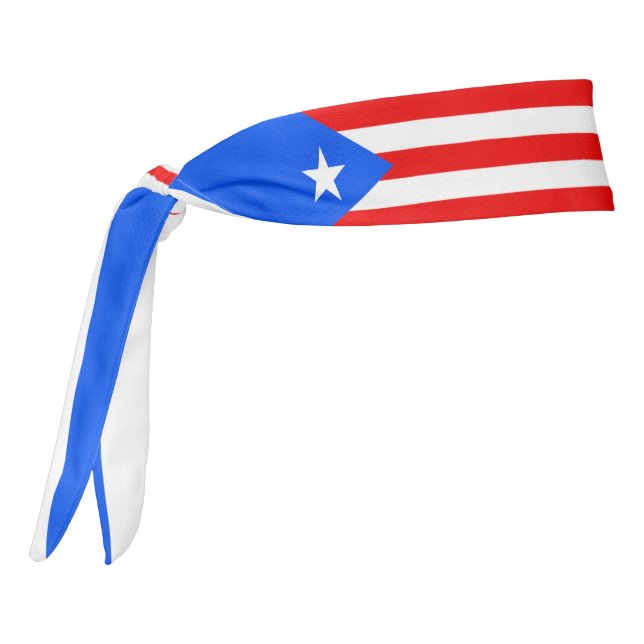 Puerto Rico Flag Elegant Patriotic Tie Headband (Rotate 270)