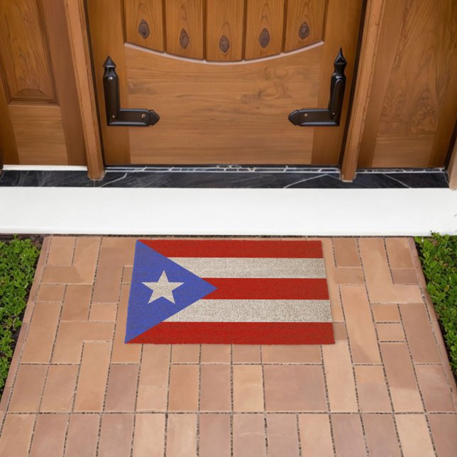 Puerto Rico flag Fiber Doormat (Insitu (Outdoor))