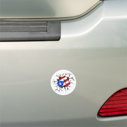 Puerto Rico Flag Fist Cool Car Magnet