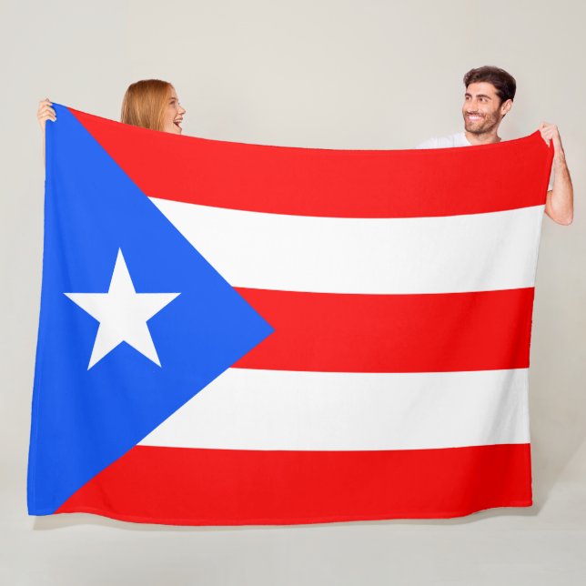 Puerto Rico Flag Fleece Blanket (In Situ)