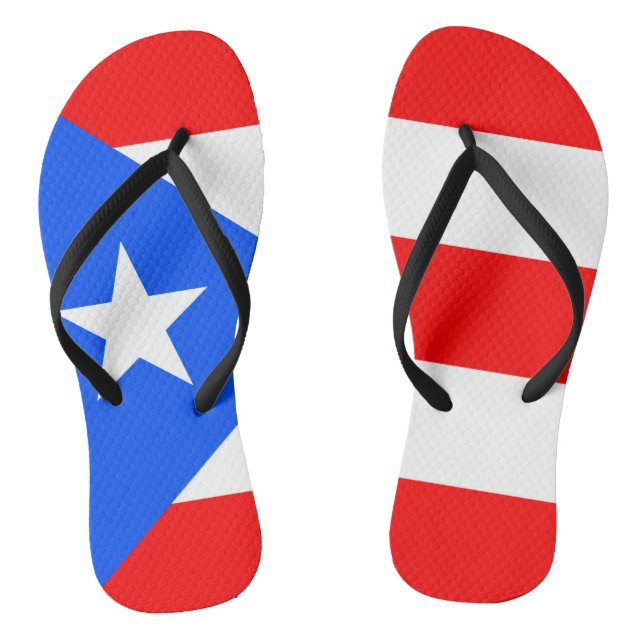 Puerto Rico Flag Flip Flops (Footbed)