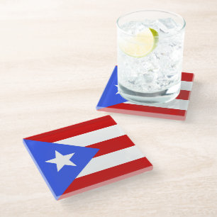 Puerto Rico flag Glass Coaster