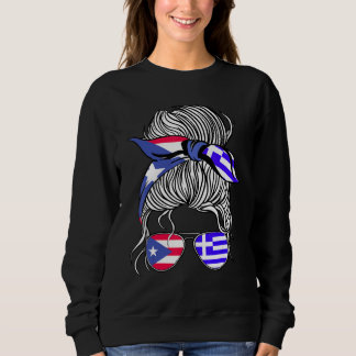 Puerto Rico Flag Greece Grown Women Girl Country Sweatshirt