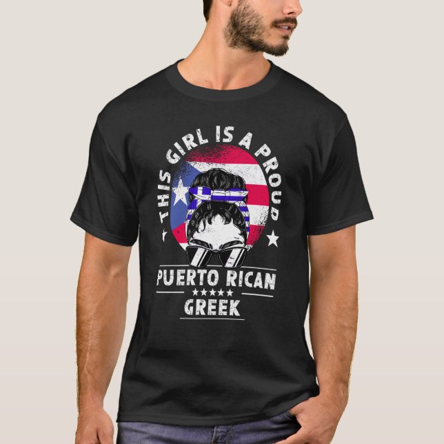 Puerto Rico Flag Greece Grown Women Girl Pride T-Shirt (Front)
