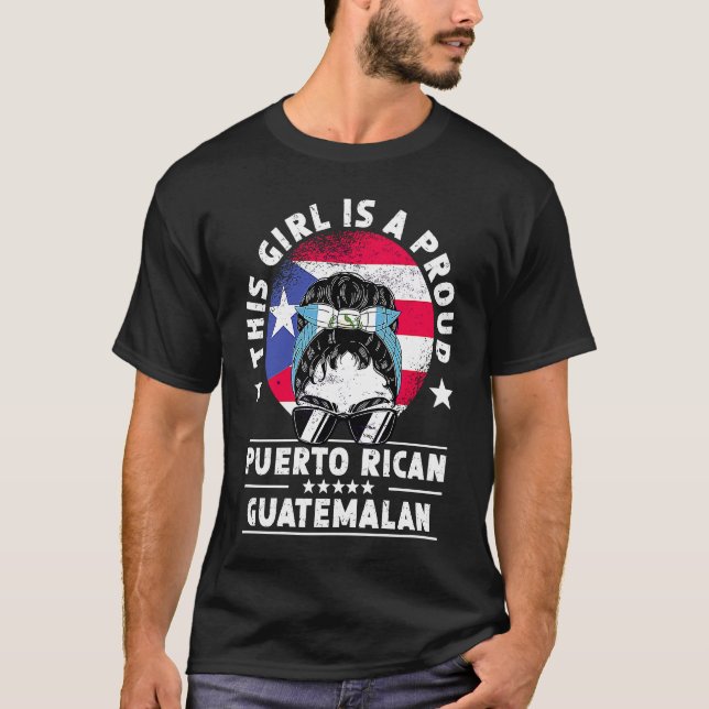 Puerto Rico Flag Guatemala Grown Women Girl Pride T-Shirt (Front)
