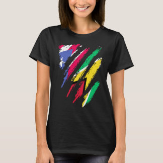 Puerto Rico Flag Guyana Grown Patriot Country Stri T-Shirt