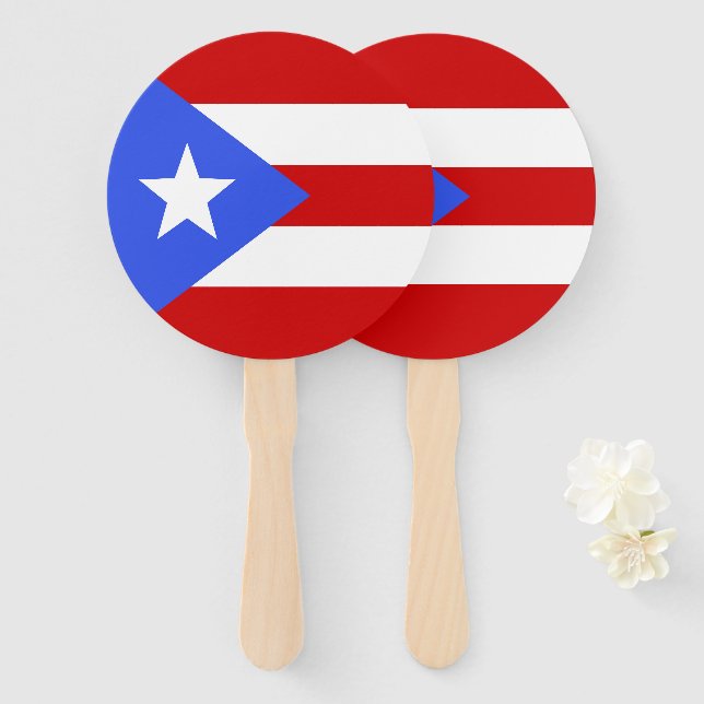 Puerto Rico flag Hand Fan (Front and Back)