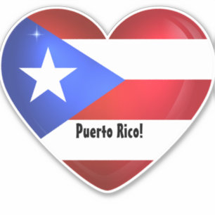 Puerto Rico Flag Heart Car Decal