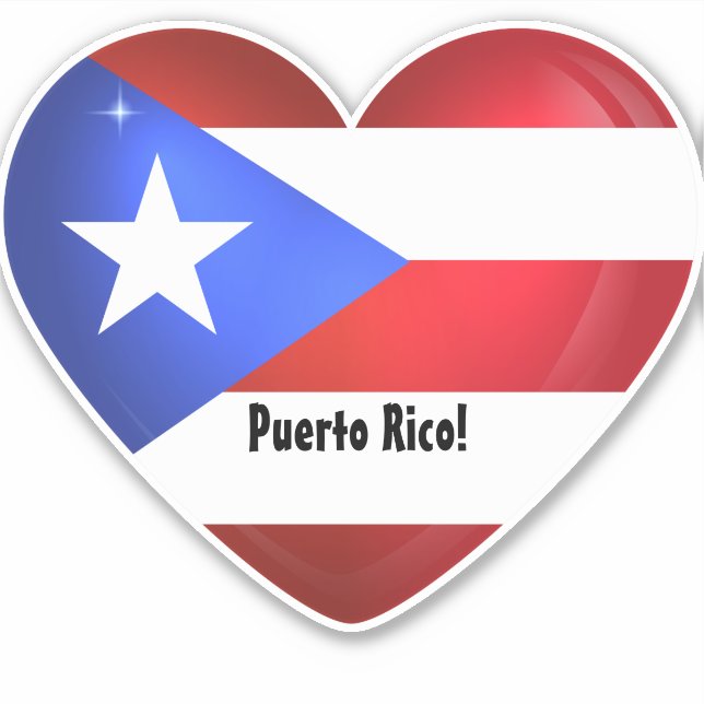 Puerto Rico Flag Heart  Car Decal (Front)