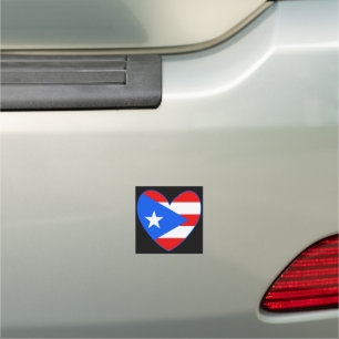 Puerto Rico flag heart Car Magnet