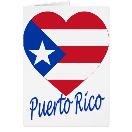 Puerto Rico Flag Heart Greeting Card | Zazzle