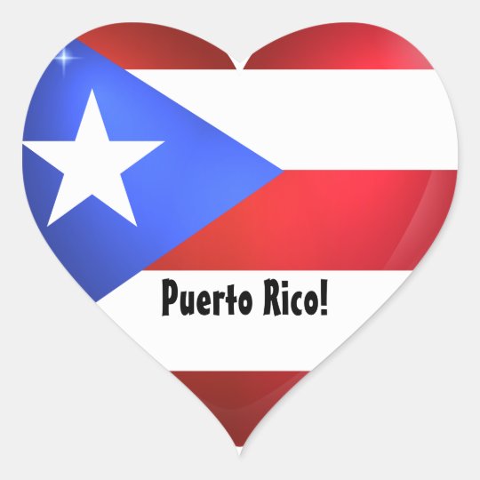 Puerto Rico Flag Heart Heart Sticker | Zazzle.com