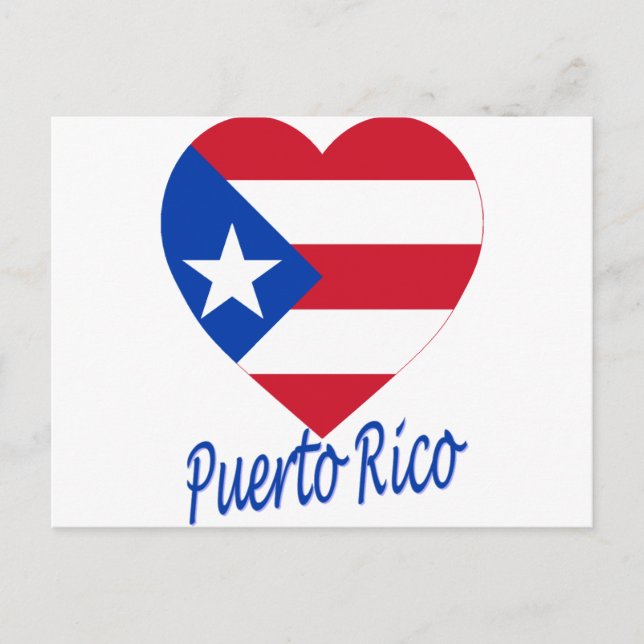 Puerto Rico Flag Heart Postcard (Front)
