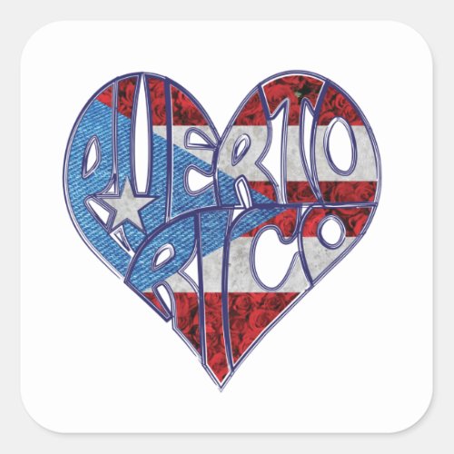 Puerto Rico Flag Heart Sticker 