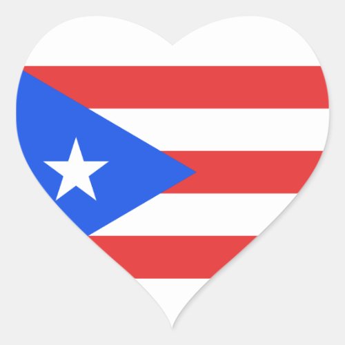 Puerto Rico Flag Heart Sticker