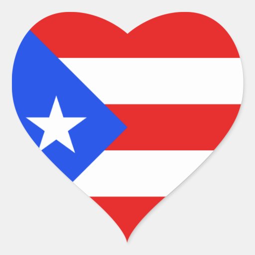 Puerto Rico Flag Heart Sticker | Zazzle