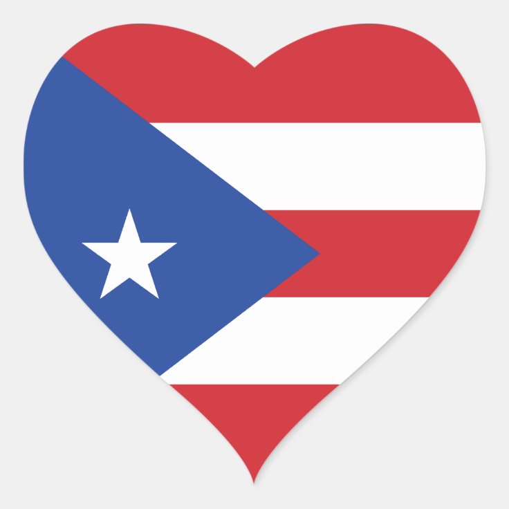 Puerto Rico Flag Heart Sticker | Zazzle