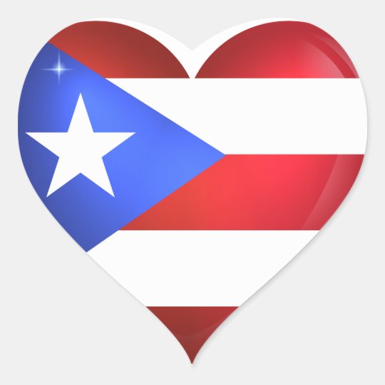 Puerto Rico Flag Heart Sticker | Zazzle.com