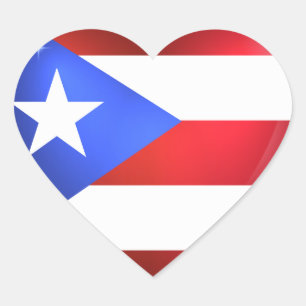 Puerto Rico Flag Heart Sticker