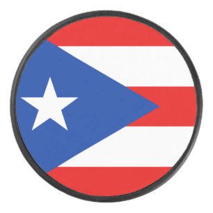 Puerto Rico flag Hockey Puck