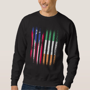 Puerto Rico Flag Ireland Grown Country Flags Strip Sweatshirt