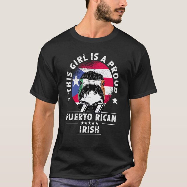 Puerto Rico Flag Ireland Grown Women Girl Pride T-Shirt (Front)