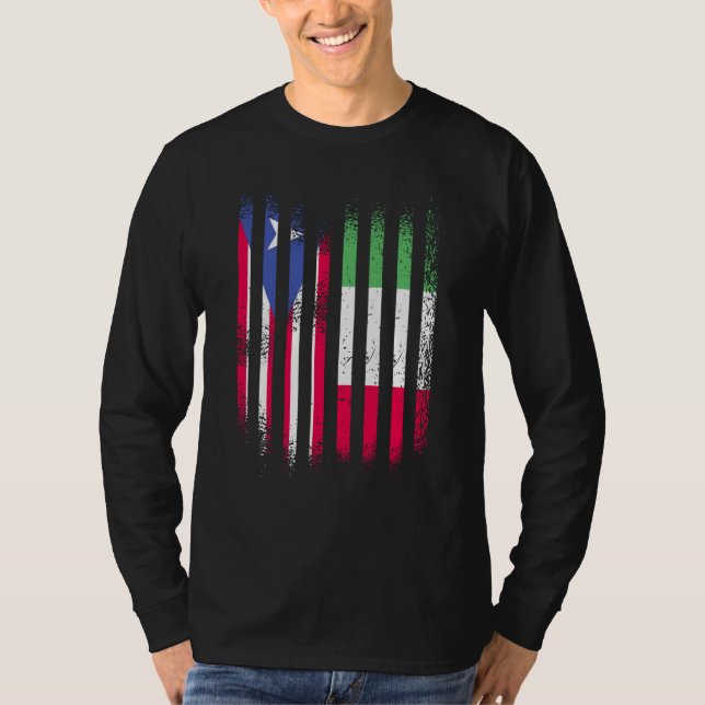 Puerto Rico Flag Italy Grown Country Flags Stripes T-Shirt (Front)