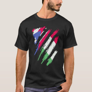 Puerto Rico Flag Italy Grown Patriot Country Strip T-Shirt