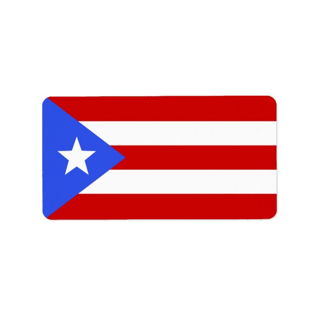 Puerto Rico flag Label (Front)