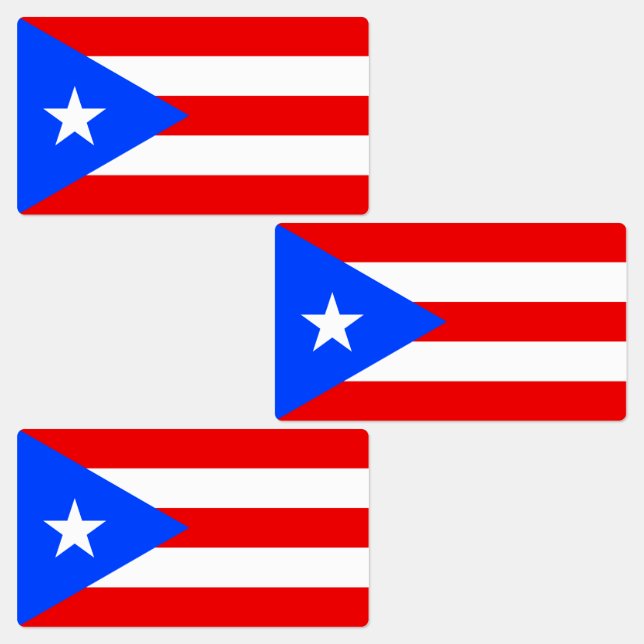 Puerto Rico Flag Labels (Group)