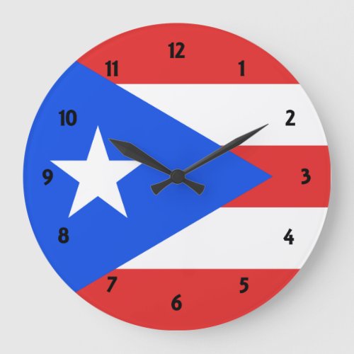 Puerto Rico Flag Large Clock