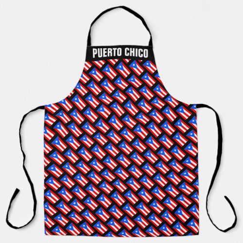 Puerto Rico flag large custom BBQ kitchen apron