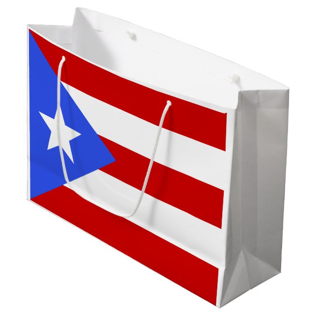 Puerto Rico flag Large Gift Bag (Front Angled)