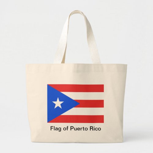Puerto Rico Flag Large Tote Bag