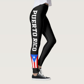 Puerto Rico flag leggings for workout sports & gym