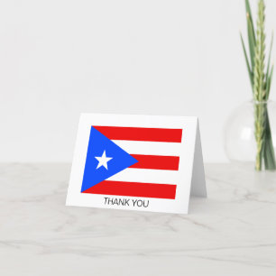 Puerto Rico Flag Letterpress Thank You Card