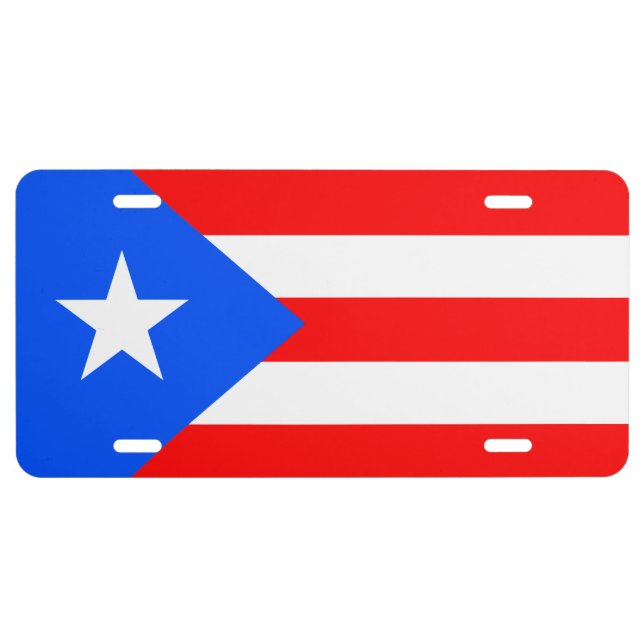 Puerto Rico Flag License Plate (Front)