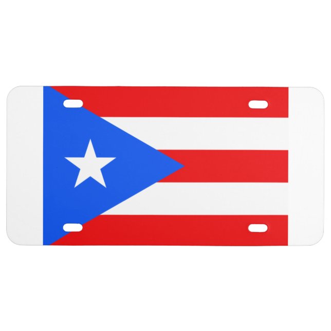 Puerto Rico flag License Plate (Front)
