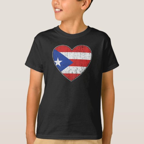 Puerto Rico Flag Love Heart Puertorican T_Shirt